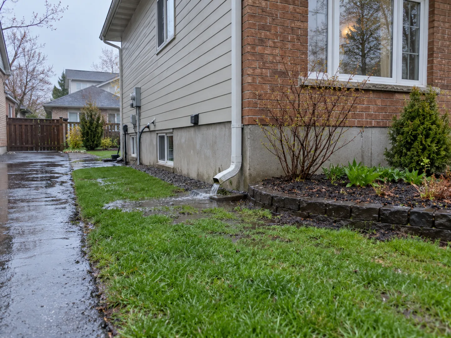 Canadian home foundation and drainage after rainfall